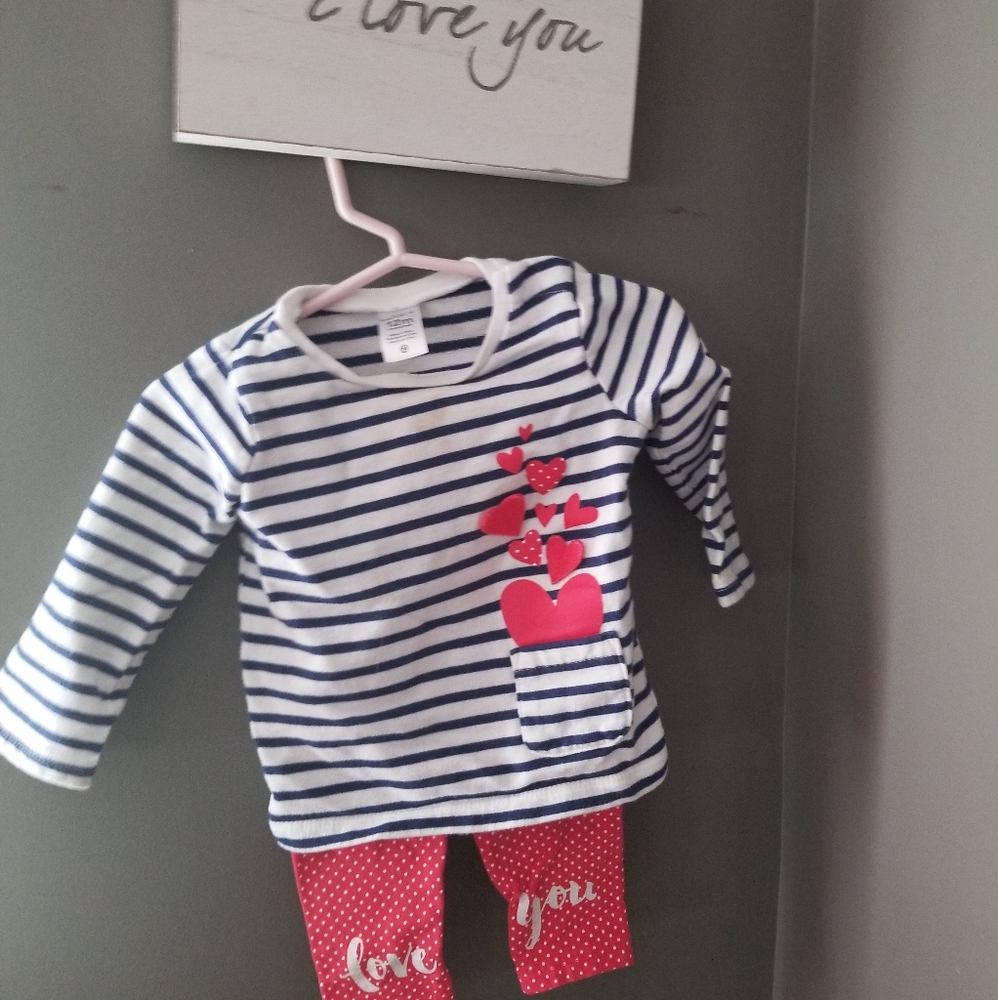 striped LOVE YOU set